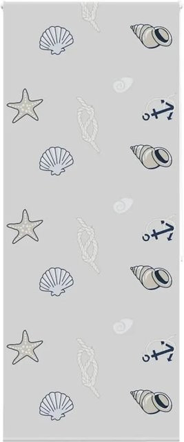 vidaXL Duschrollo Grau mit nautischem Design, B/H: 110 x 240 cm - Bild 1