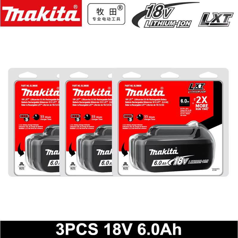 Makita Original 18V Lithium-Ionen Akku 6,0Ah (6000mAh) Schwarz BL1860 BL1860B BL1850 - Bild 6
