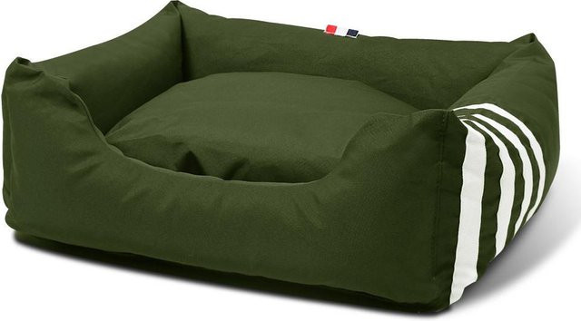 Beruhigendes Haustierbett aus Plüsch für Hunde und Katzen, Schlafsofa in Grün, B/T/H: 53 x 42 x 16 cm - Bild 1
