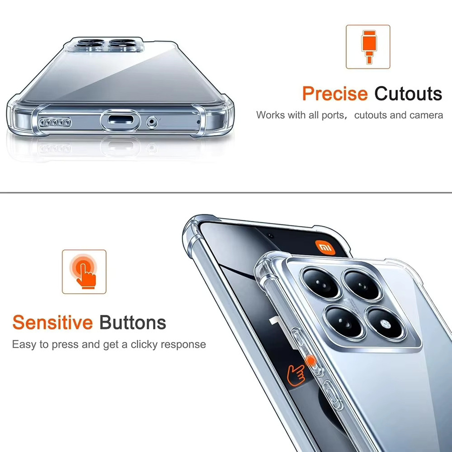 Stoßfeste TPU Schutzhülle für Xiaomi 15 14T 13 13T 12 12X 12S 12T Pro in Transparent - Bild 4
