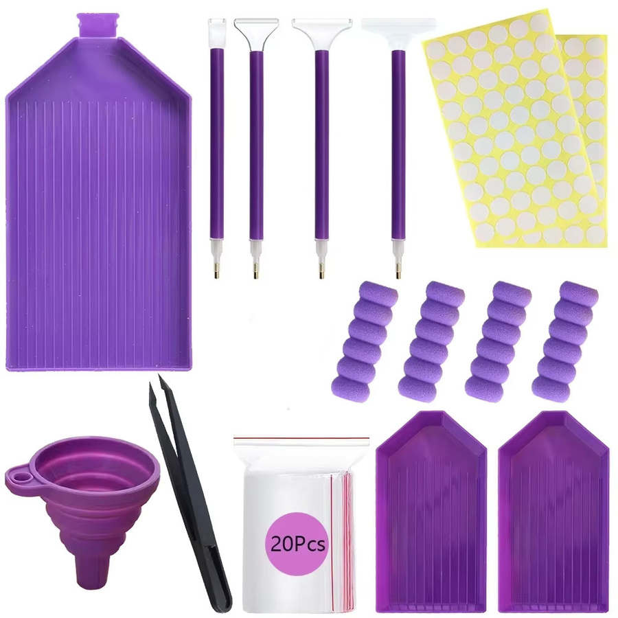 5D Diamond Painting Zubehör Set mit Koffer und Point Diamond Stift sowie Harzzubehör aus Kunststoff - Bild 3
