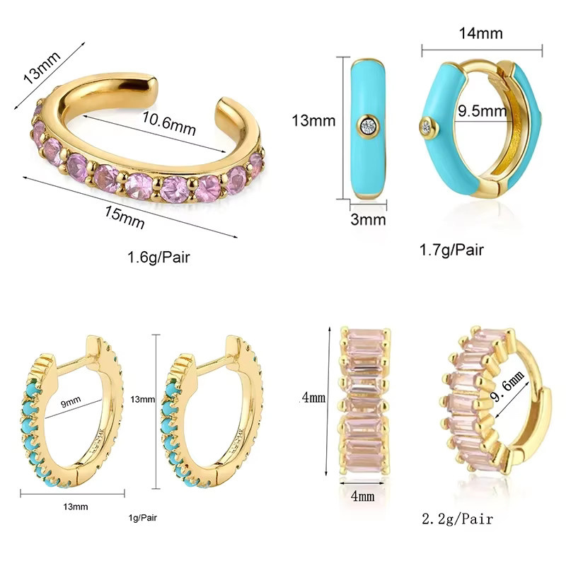 CRMYA Ohrringe Set, Gold, Zirkonia, Damen - Bild 2