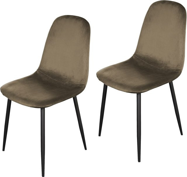 HTI-Living Stuhl Savannah Velvet 2er-Set in Brown mit samtiger Oberfläche im modernen Retro-Charme - Bild 1