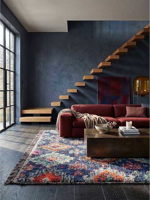 Shaggy-Teppich Kadima Design Boho in Marineblau, B/T: 133 x 190 cm - Bild 1