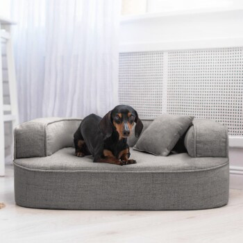 Tierlando LOTTE VISCO PLUS Orthopädisches Hundesofa in Schwarz/Graphit mit abnehmbarem Bezug und rutschfester Unterseite, B/T/H: 80 x 60 x 30 cm - Bild 2