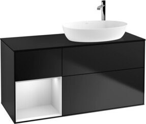 V&B Waschtischunterschrank Finion in Weiß und Schwarz lackiert, Breite: 120 cm, Tiefe: 50,1 cm, Höhe: 50,1 cm - Bild 1