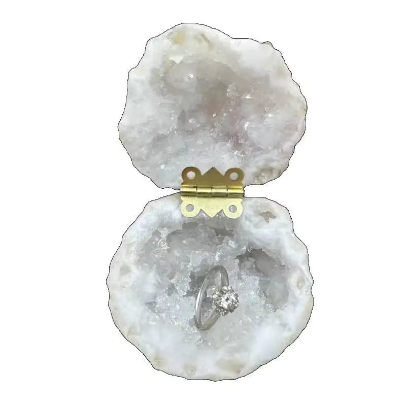 Abdo Mini-Ringbox aus natürlichem Kristall in Weiß zur Schmuck-Aufbewahrung - Bild 5
