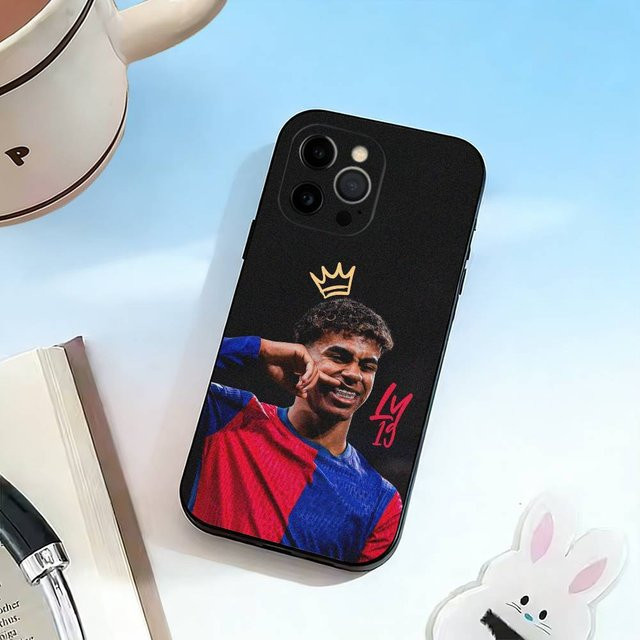 L-Lamine Y-Yamal Handyhülle aus weichem Silikon für iPhone 11 bis iPhone 17 in Schwarz - Bild 1