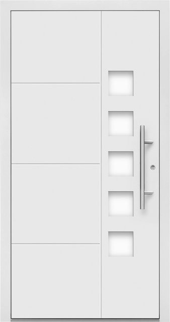 Aluminium-Haustür Splendoor Moderno M520/B mit Glaseinsatz Weiß Anschlag Rechts B: 110 cm, H: 210 cm - Bild 1