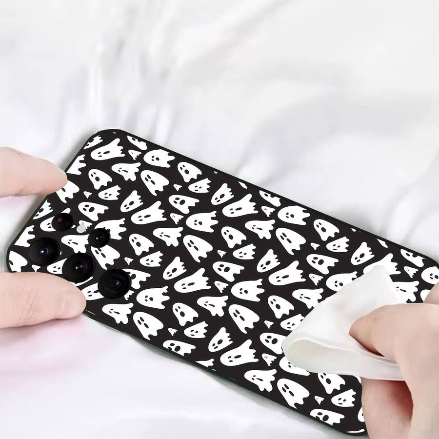 Samsung Handyhülle mit klassischem Halloween-Geist-Design für S20 S21 S22 S23 S24 FE Plus Ultra aus weichem TPU - Bild 4