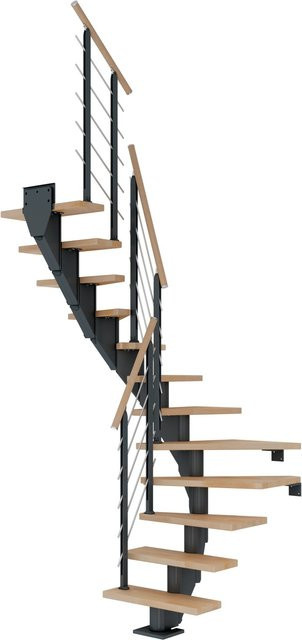 Dolle Mittelholmtreppe Frankfurt Buche Anthrazit mit einer Höhe von bis zu 301 cm und einer Breite von 65 cm - Bild 1