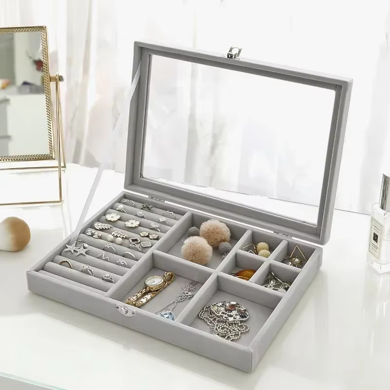 Amagi Schmuck-Organizer-Box, Samt und Glas, Unisex - Bild 4