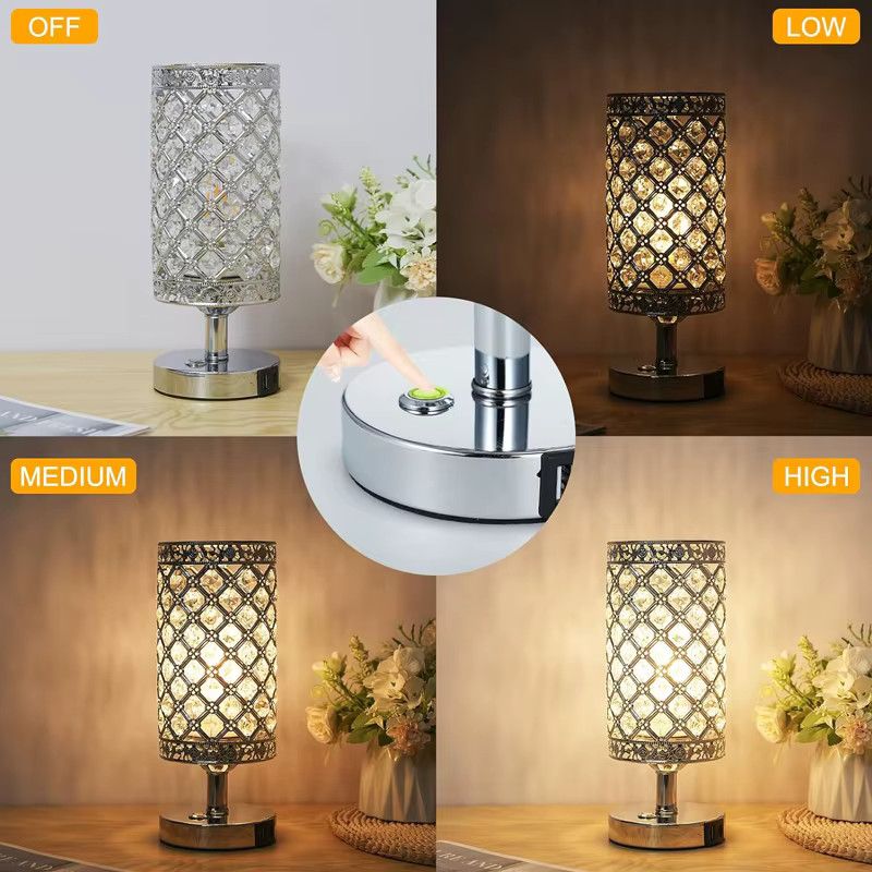 LINCCW Dimmbare Stehlampe mit Crystal Shade und Akku via USB C+A Anschluss - Bild 3