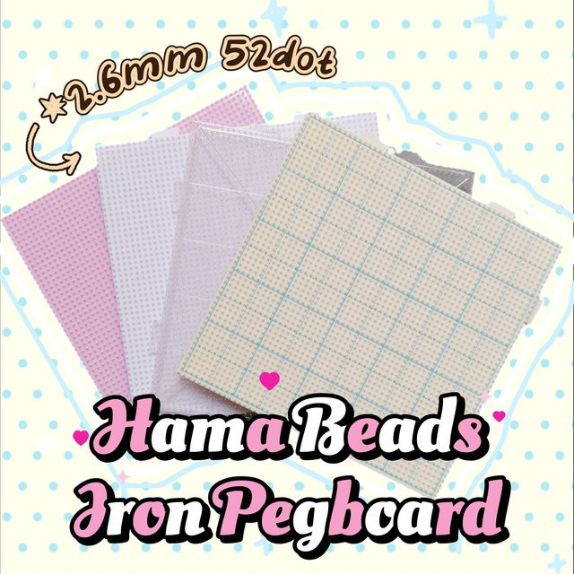Yantjouet Hama Perlen Steckbrett, Weiß Rosa, 1-4 Stück-Set - Bild 1