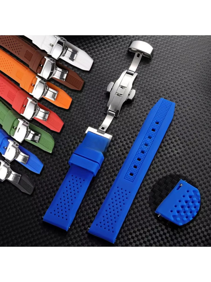 Uhrenarmband Kautschuk, Edelstahl, Schnellverschluss, Unisex - Bild 5