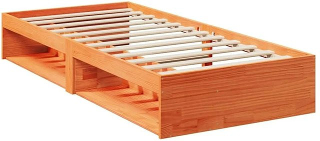 vidaXL Tagesbett aus massivem Kiefernholz in Wachsbraun, rustikales Bett ohne Matratze - Bild 1