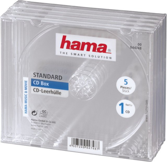 Hama CD-Leerhülle Standard, 5er-Pack, Transparent - Bild 1