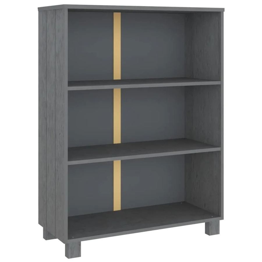 vidaXL Bücherschrank HAMAR aus Massivholz Kiefer in Dunkelgrau B/T/H: 85 x 35 x 112 cm - Bild 2