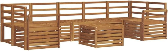 vidaXL Sofagarnitur 8-teilig aus Massivholz Akazie in Natur Braun im modernen U-Shape Design - Bild 1