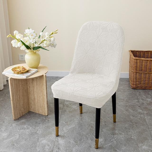 Jacquard-Stuhlhussen von airldianer in Weiß, elastischer und abnehmbarer Sesselbezug für Wohnzimmer, Büro oder Bankette - Bild 1