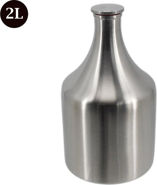 Edelstahl Bierfass mit Schwanenhals und Schraubverschluss, Silber, 2 l - Bild 1