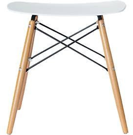 meet by Paperflow Hocker Skoll in Weiß mit Polypropylen-Sitzschale und Buchenholz-Gestell, B: 47,0 cm, T: 35,0 cm, H: 48,0 cm - Bild 1