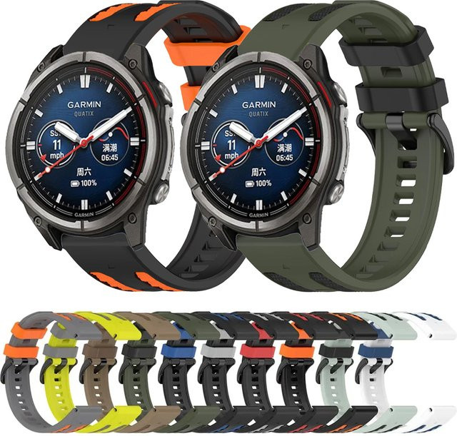 Garmin Uhrenarmband Silikon, Schwarz, 22mm 26mm - Bild 1