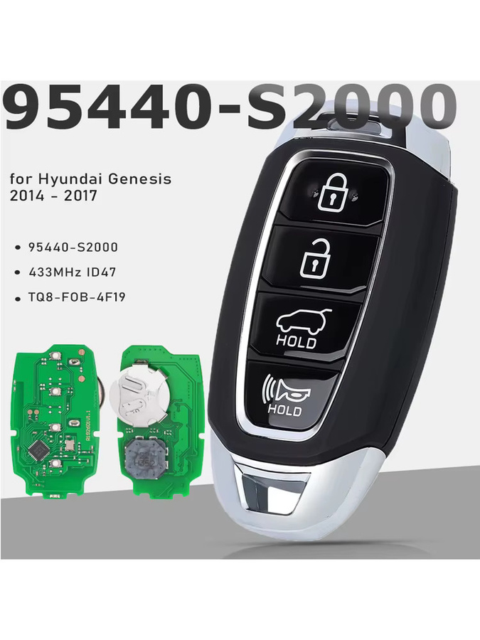 KEYECU Smart Remote Schlüssel 433 MHz mit 4 Tasten für Hyundai Santa Fe 2019 2020 Schwarz FCCID: TQ8-FOB-4F19 95440-S2000 - Bild 6