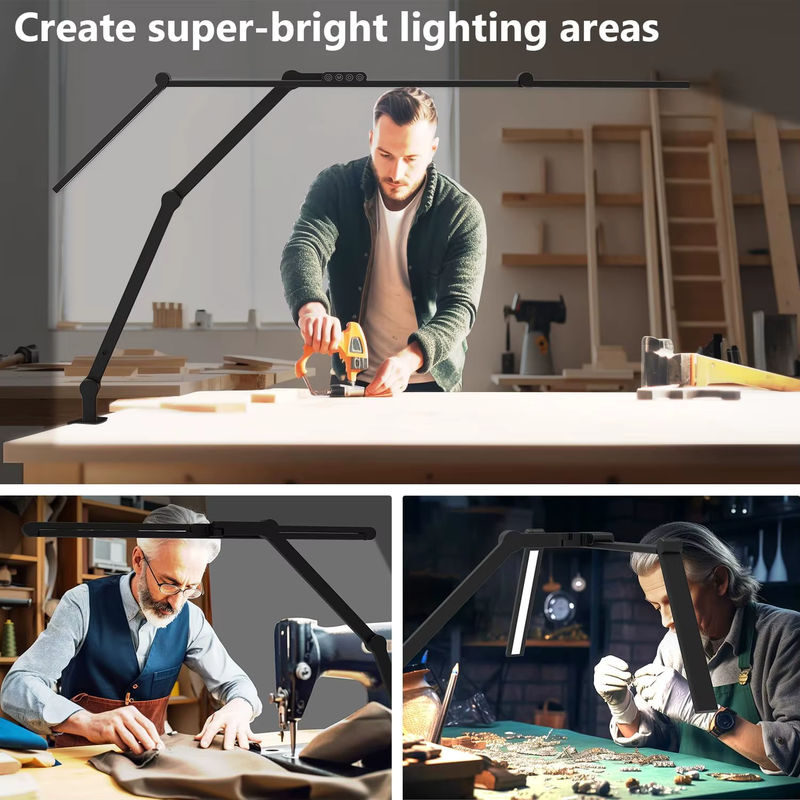 Nexillumi 3-Kopf-Schreibtischlampe in Schwarz mit 24 W, Speicherfunktion, 5 Farbtemperaturen und 5 Helligkeitsstufen mit Touch-Bedienung - Bild 5