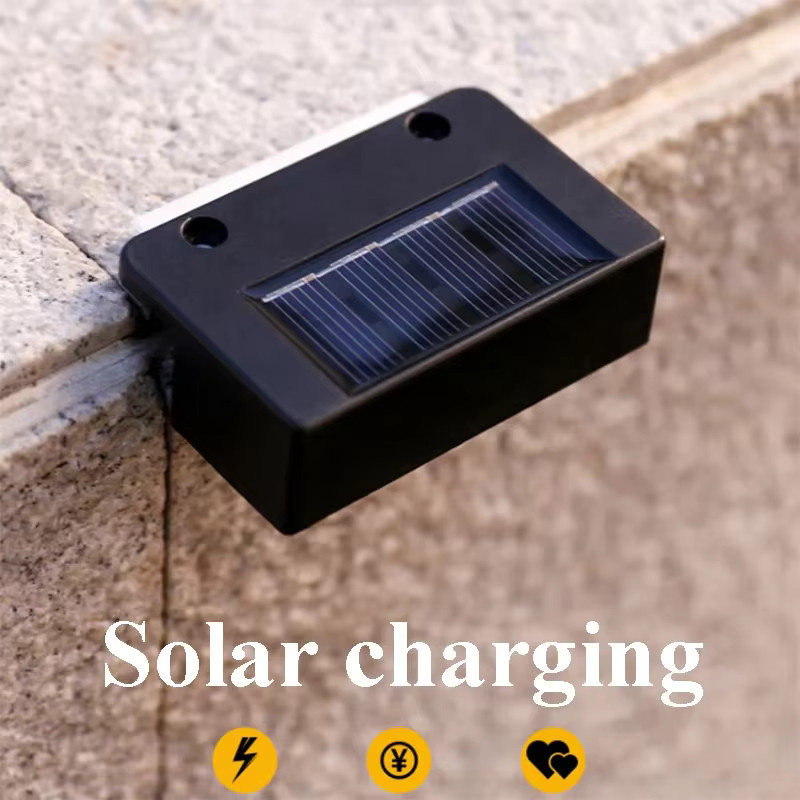 ZTree Solar-Stufenleuchten in Schwarz, wasserdichte LED-Wandleuchten für Garten, Terrasse und Gehweg, warmweißes Licht - Bild 2