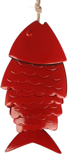 Tooarts Koi-Fische Windspiel aus Metall als hängende Außendekoration in Bunt und Rot - Bild 1