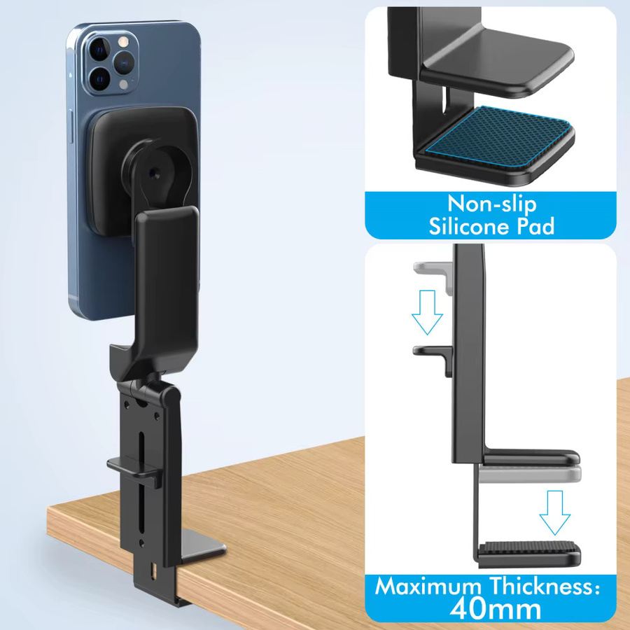 Universeller magnetischer Telefonhalter in Schwarz mit flexibler Halterung und Freisprecheinrichtung für Reisen und Flugzeuge - Bild 6