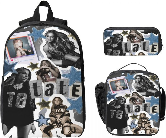 Tate McRae Pop Schulranzen Set von Fancy Style Studio mit Rucksack, Federmäppchen und Brotdose in Multicolour für Mädchen und Jungen - Bild 1