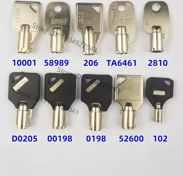 10 Stück Allgemeinschlüssel für Aufzüge und Rolltreppen der Marken Otis, KONE, Toshiba und Hitachi für Basisstationen und Schaltschränke, Farbe: Silber - Bild 1