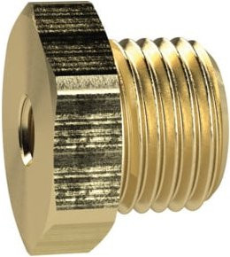 Riegler Reduziernippel kurz aus Messing in Gold, M24x1,5 a. und M16x1,5 i., SW 28 - Bild 1