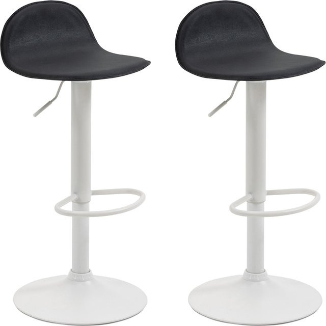 CLP 2er Set Barhocker Lana V2 mit Kunstlederbezug und Lehne, höhenverstellbare Barstühle in Schwarz und Silber - Bild 1