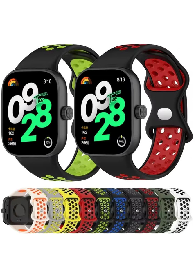Xiaomi Uhrenarmband Silikon, Schwarz, Redmi Uhr 4 5 6, Xiaomi Mi Band 8 9 Pro - Bild 4
