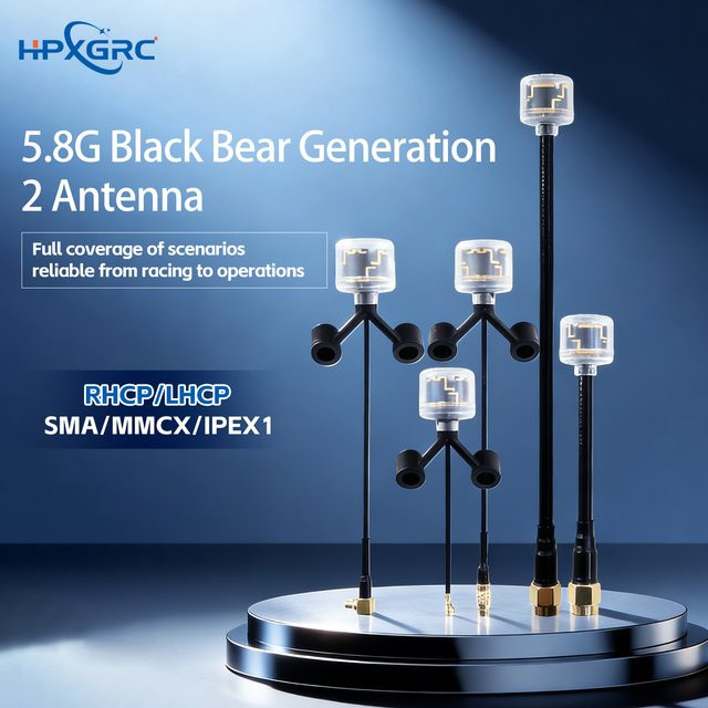 HawkSpeed Black Bear FPV Antenne V2, Schwarz, SMA, UFL, MMCX, Zubehör - Bild 1