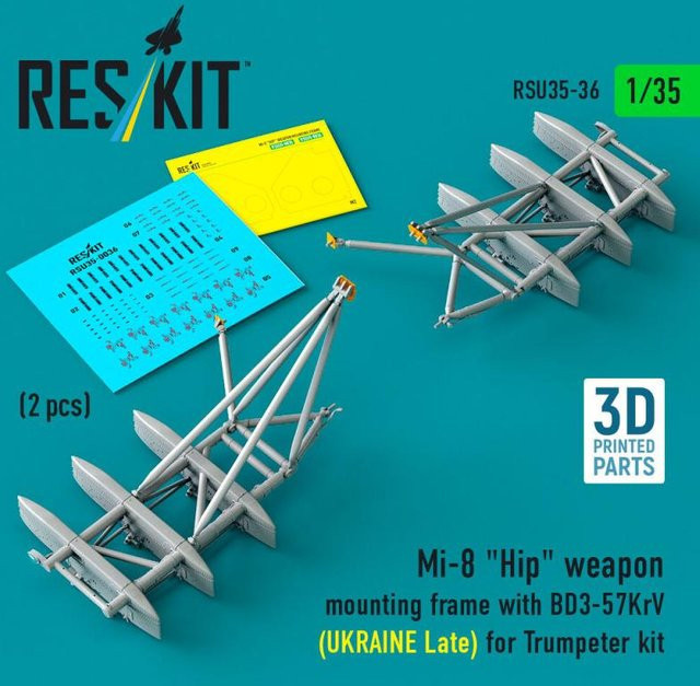 Trumpeter Mi-8 Hip weapon mounting frame with BD3-57KrV, 2-teiliges Set - Bild 1