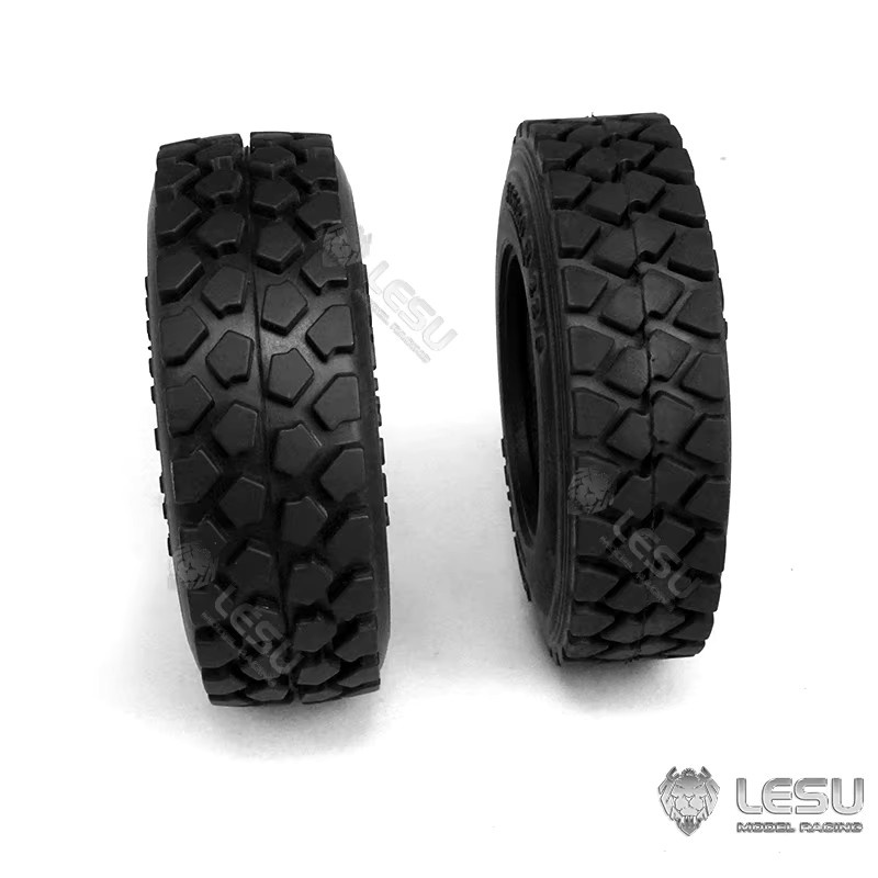 LESU RC Truck Reifenmodell Zubehör, 2-teiliges Set, 1:14, Gummi, Schwarz - Bild 3