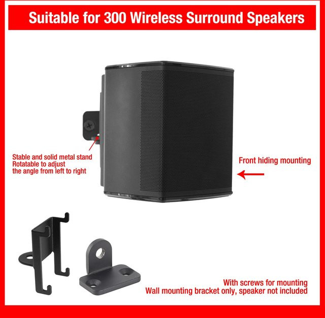 YOUTHINK Metall-Wandhalterung für Soundbar 300 kabellose Surround-Lautsprecher, Schwarz - Bild 1