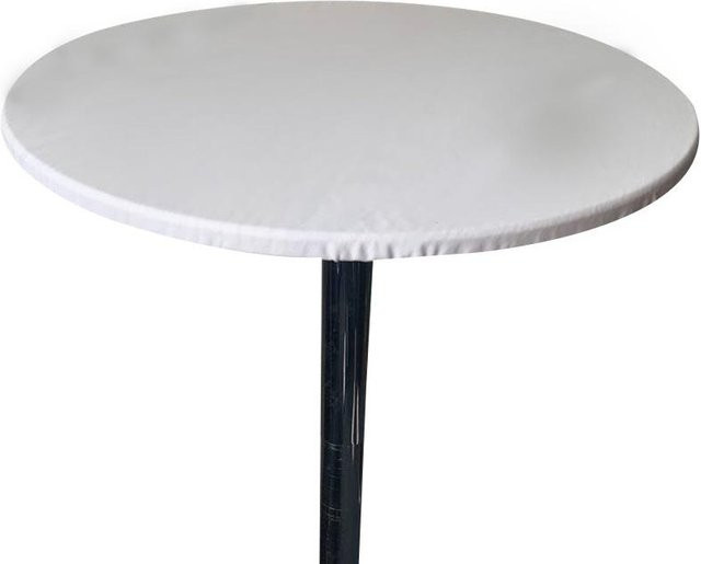 Wasserfeste runde Tischdecke aus Polyester von 5HomeImprove in Weiß mit elastischem Rand, Durchmesser: 120 cm - Bild 1