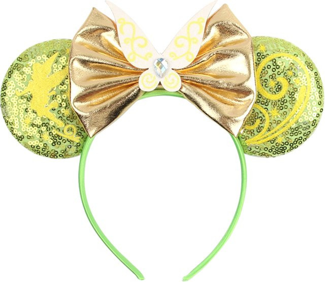 Disney Stirnband, Grün, Schimmernde Feenflügel, Goldschleife, 1-teiliges Set - Bild 1
