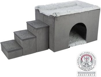 Trixie Höhle Harvey mit Beistellbett für Hunde in Grau - Bild 1