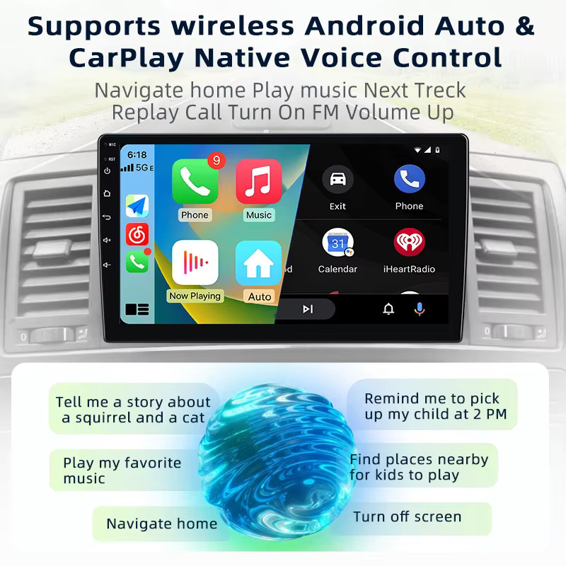 Junsun Multimedia-Player für VW Volkswagen Multivan T5 2003-2015 mit Android Auto, CarPlay, GPS, WiFi, 4G-LTE und DAB+ in Schwarz mit 9,0 Zoll Display - Bild 4