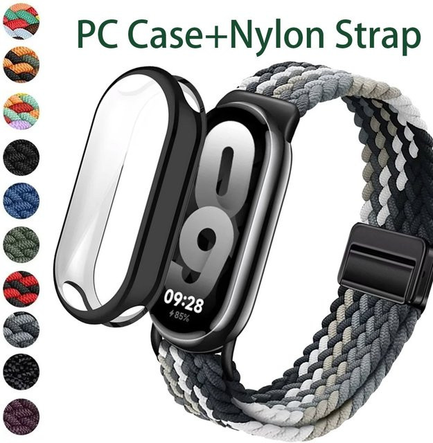 Xiaomi Miband Schutzhülle mit geflochtenem Nylonband und Keramik-Schutzbildschirm für Miband 10, 9 und 8, Multicolor, Unisex - Bild 1
