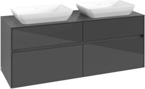 V&B Waschtischunterschrank Collaro für 2 Waschbecken in Grau Hochglanz, B/T/H: 140 x 54,8 x 50 cm - Bild 1