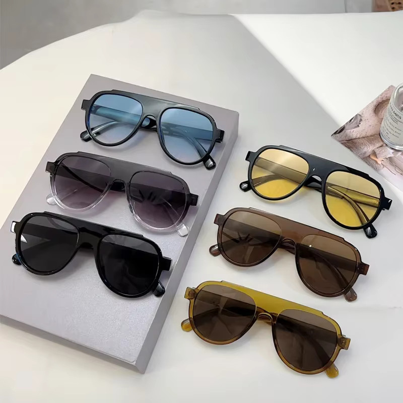 TOYEARN Aviator Sonnenbrille, Vollrand, Kunststoff, Schwarz, Unisex - Bild 4