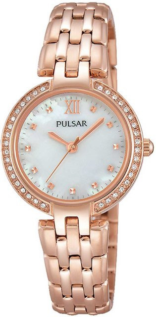 Pulsar Damenuhr, Quarz, Edelstahl, Weiß, 28 mm, 3 ATM - Bild 1