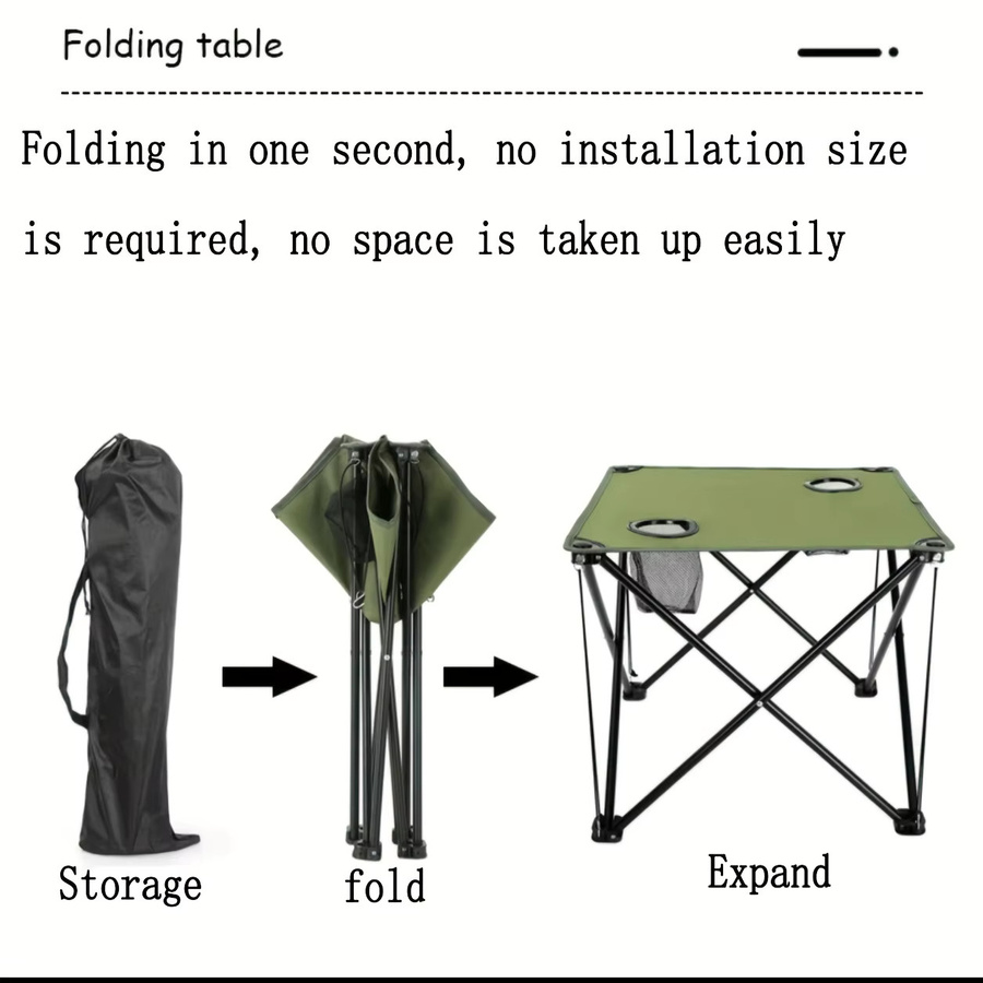 Klappbarer Campingtisch von LIUSHADUOLA in Blau, wasserdichter und leichter Outdoor-Picknicktisch aus Metall und Kunststoff für Wandern, Strand und Reisen - Bild 4